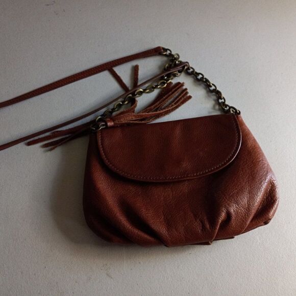 Margot Leather Tassel and Chain Strap Bag Cottagecore Granny Chic Grandmacore - Picture 1 of 9